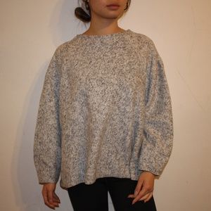 heather gray fleece sweatshirt